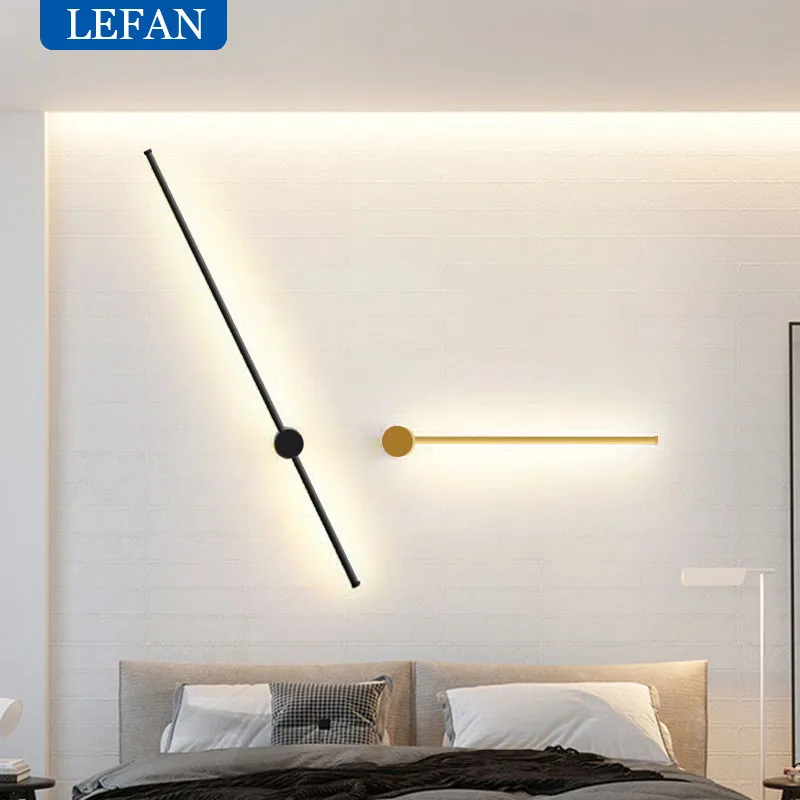 Imagem -03 - Modern Led Wall Lamp Rotação 350 ° Long Wall Light para Home Quarto Escadas Sala Sofá Fundo Iluminação Decoração Lâmpada