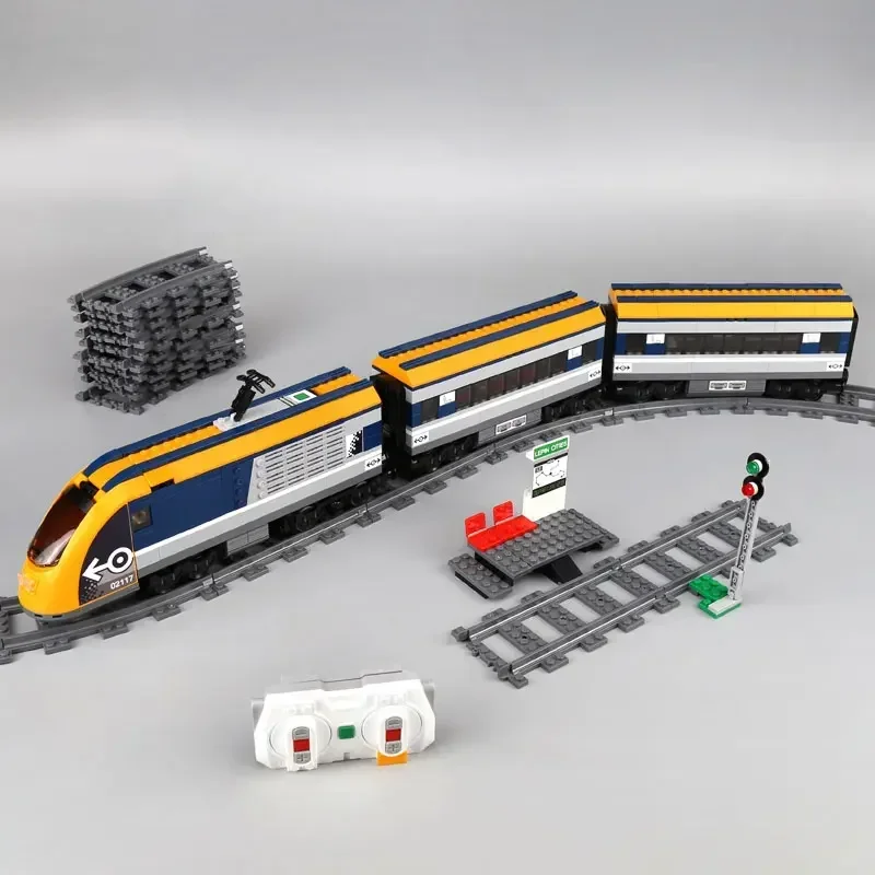 Zdalnie Sterowany Miejski Pociąg Dostawczy Kompatybilny z Klockami Stacji Kolejowej 60197 Zabawka Cegły Prezent Urodzinowy dla Dorosłych i Dzieci