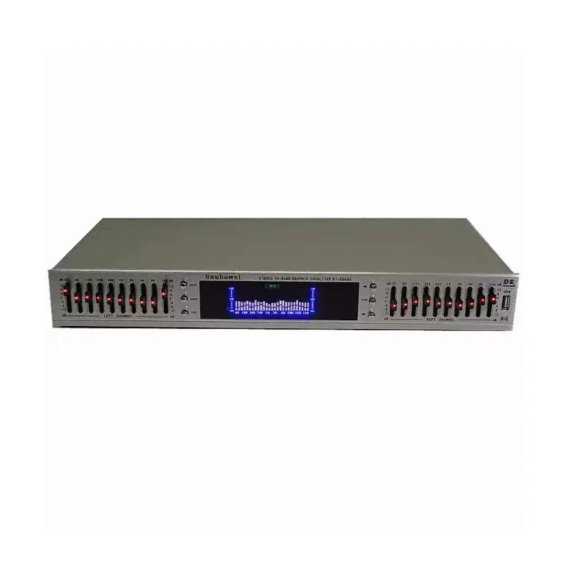 Stereo Equalizer for Home Audio System, Dual Channel 10-Band Graphic Equalizer Professional Rack Mount EQ Tuner, Noise Reduction