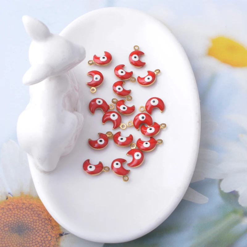 30 Stück beidseitig emaillierte Mondanhänger, Mini-Anhänger, Augenanhänger für Halloween-Schmuckherstellung, Ohrringe, Halsketten, Armbänder – Detail 10