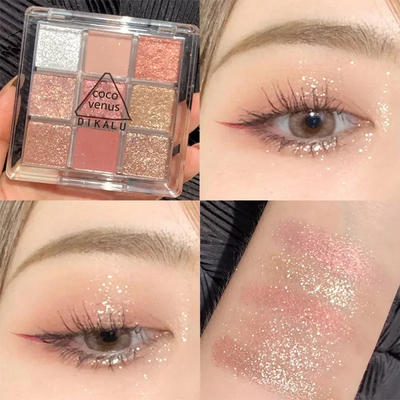 Paleta de Sombra Heallor-Glitter para Palco, Maquiagem Profissional, Cosméticos de Beleza, Sweet Girls, 9 Cores, C