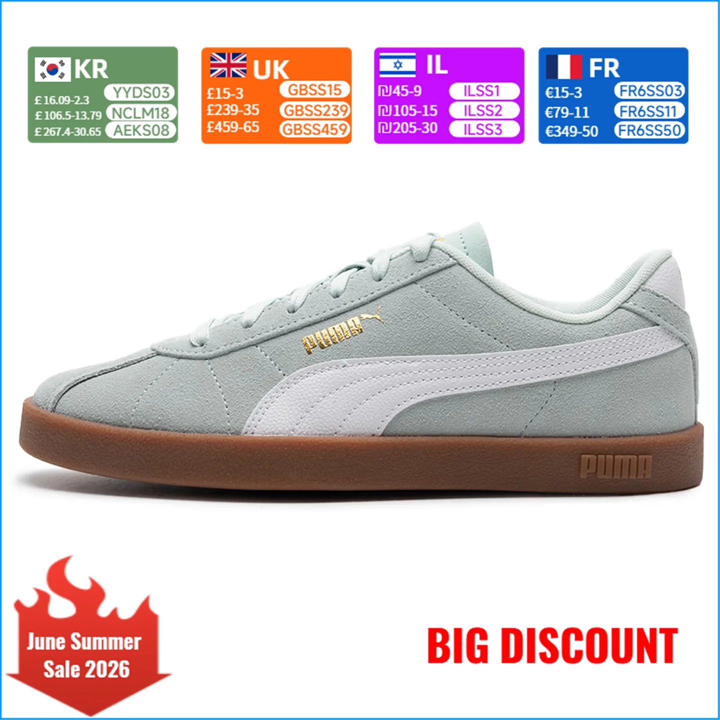 

Puma Club NL T2: Comfortable, stylish, high-quality, slip-resistant, durable, cushioned low-top casual sneakers unisex 397444-10