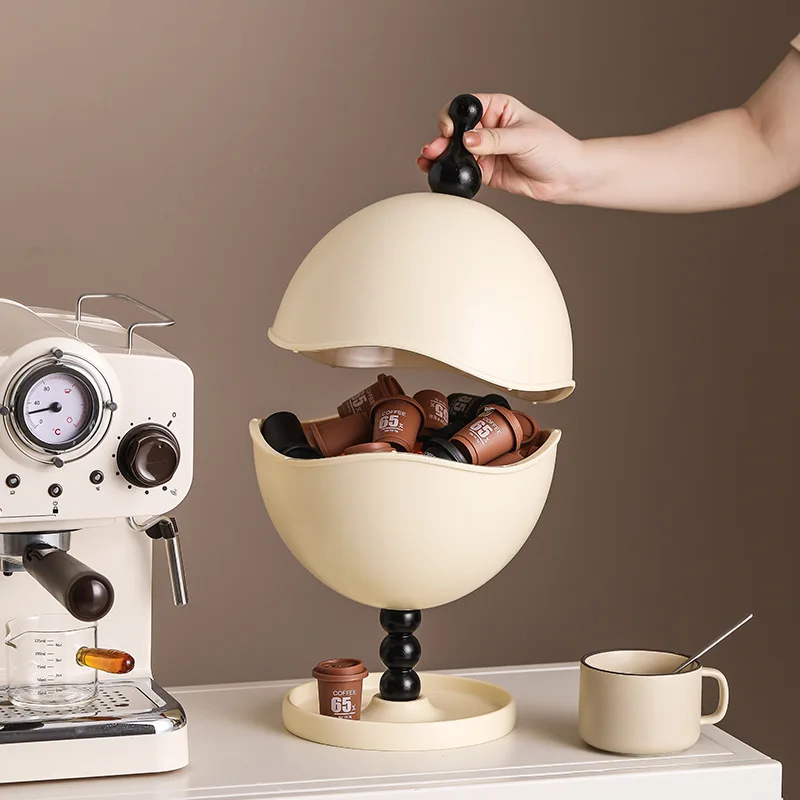 New Chinese egg-shaped art creative storage ornament desktop coffee capsule sundries storage box decoration high sense