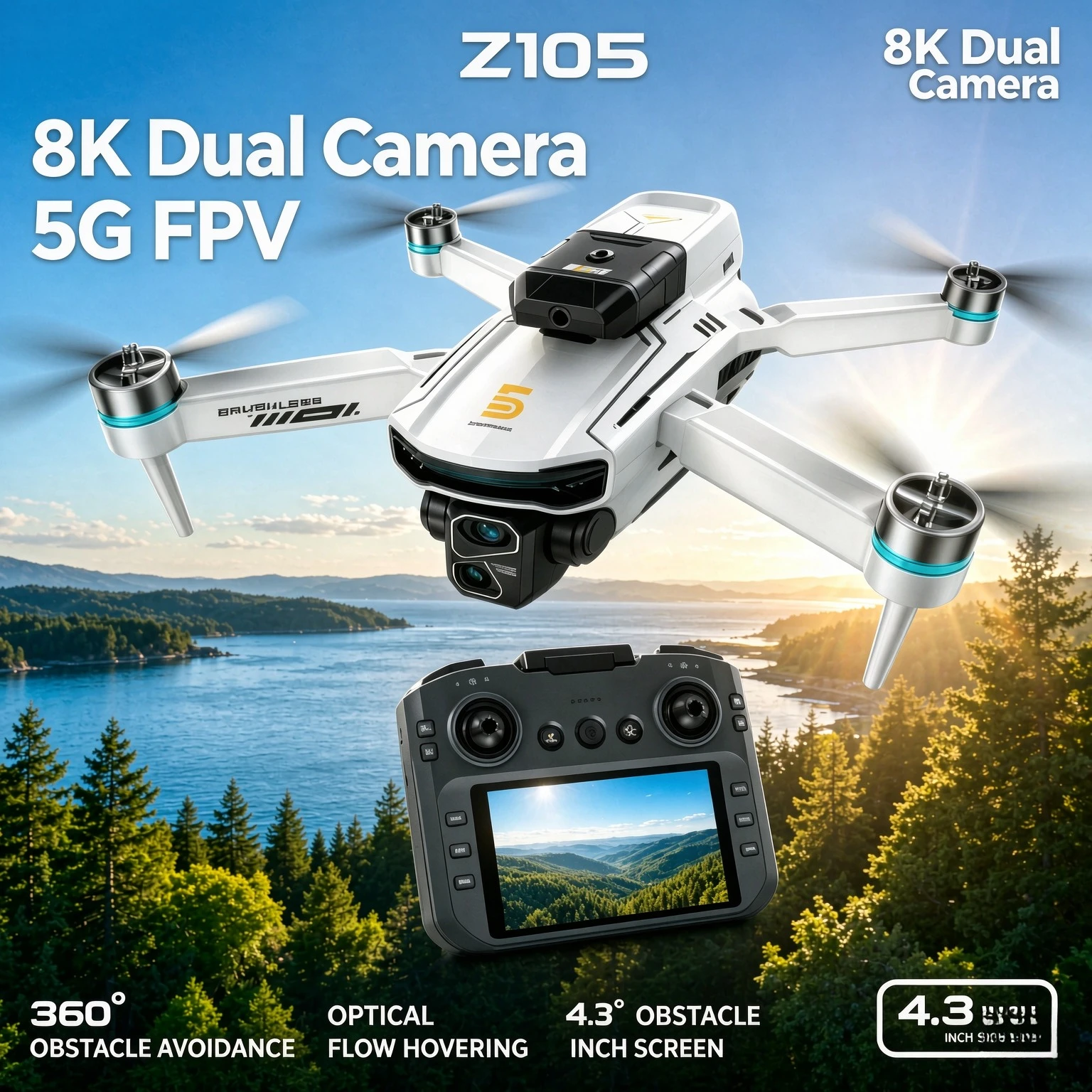 original-z105-gps-foldable-rc-quadcopter-43‑inch-screen-remote-8k-dual-hd-5g-fpv-brushless-obstacle-avoidance-drone-for-adults