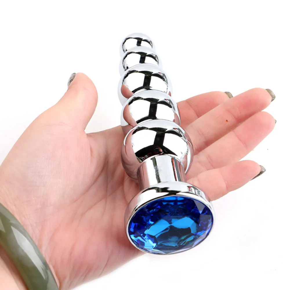 الفولاذ المقاوم للصدأ تدليك البروستاتا بعقب المكونات الثقيلة الشرج الخرز مع 5 كرات الجنس لعب للرجال/النساء/مثلي الجنس المعادن الشرج المقابس لعبة الكبار