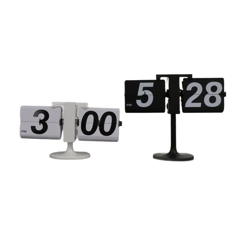 New European automatic page turning, retro simple home living room clock, small balance mechanical page turning clock