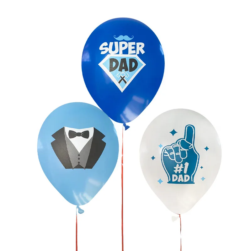 Latex Balloon for Father's Day Theme Party, Happy Father's Day, Super Dad Latex Balloons, 12in, 10PCs