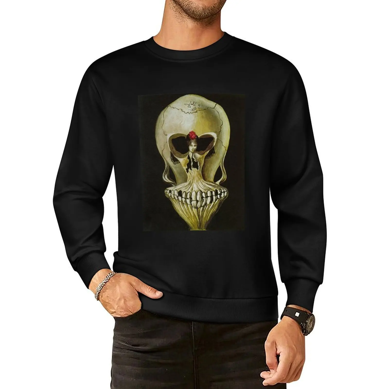 

Ballerina in a Death&x27;s Head by Salvador Dali Pullover Hoodie korean autumn clothes tracksuits sweatshirts for men