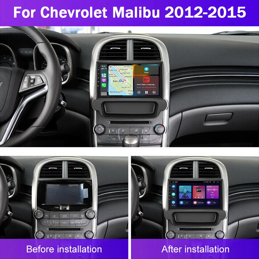 

9-дюймовый Android 13.0 2 + 32G для Chevrolet Malibu 2012-2015 Автомобильный GPS Navi Мультимедийный плеер Радиомагнитофонный рекордер Головное устройство DSP Carplay