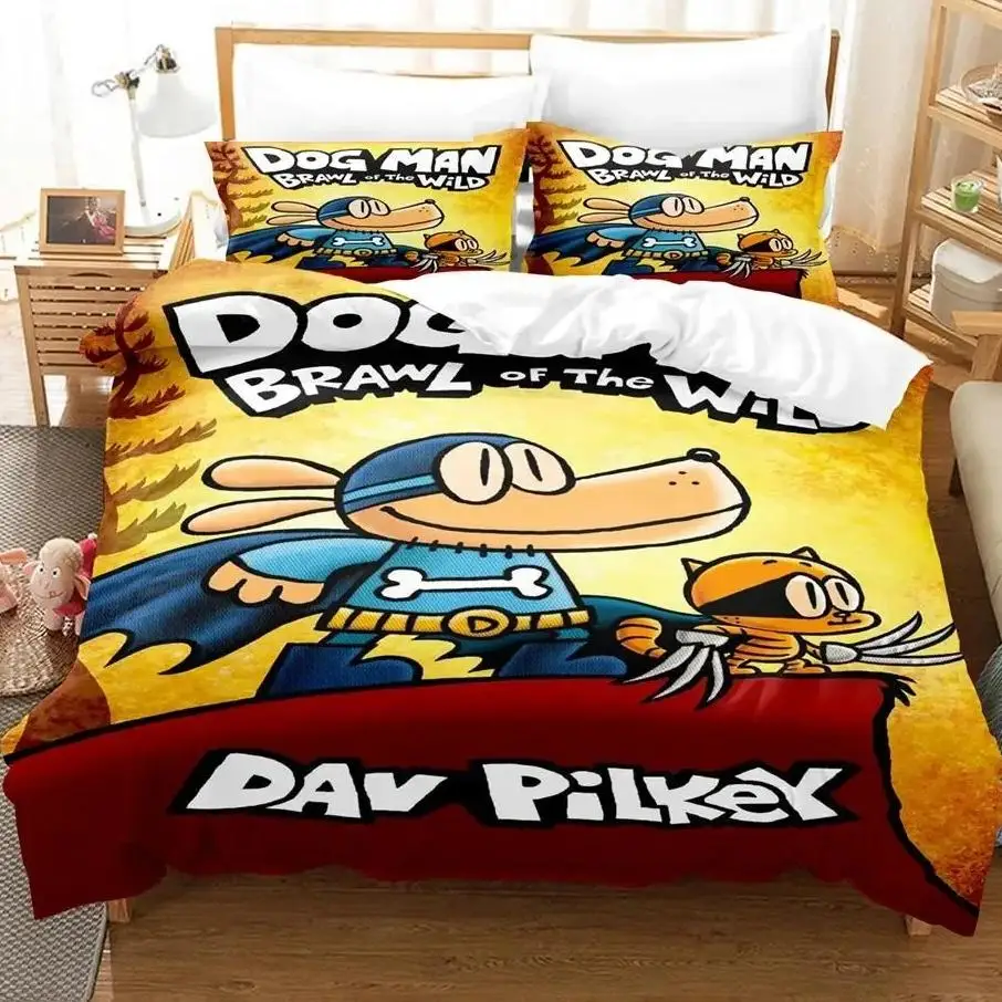 

Cartoon D-Dog M-Man Bedding Set 3D Printed Duvet Cover Set Soft Single Twin Double Queen Size Birthday Gifts For Kids Room Decor