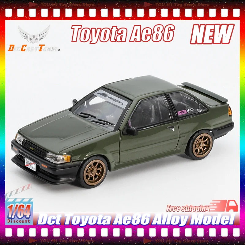 

1:64 New Dct Toyota Ae86 Military Green Alloy Car Model Simulation Collectible Ornament For Desktop Display Collectors Toy Gifts