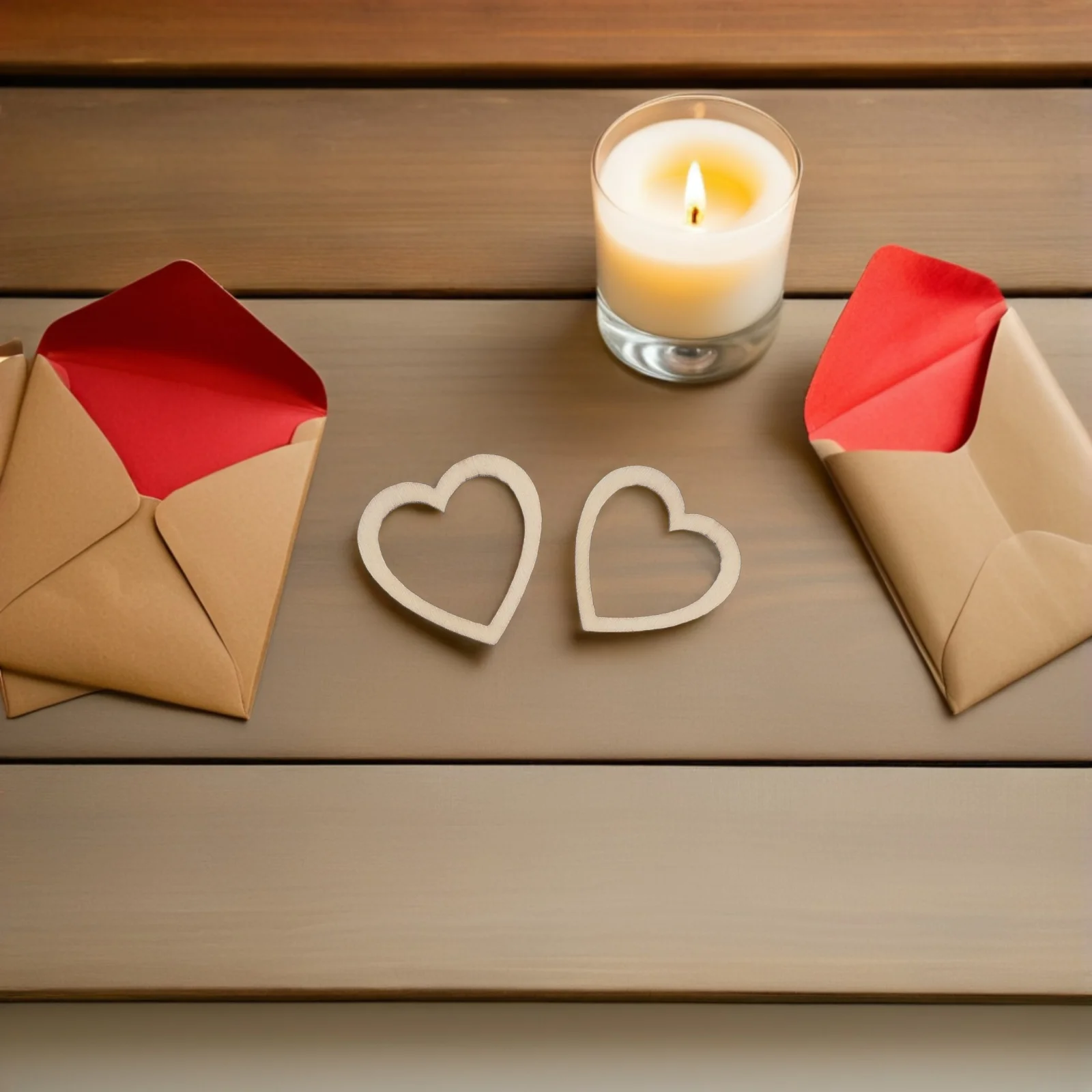 

300 Pcs Heart Shaped Wood Chips Wedding Themed Decorations Valentine's Day Ornaments Table Tags