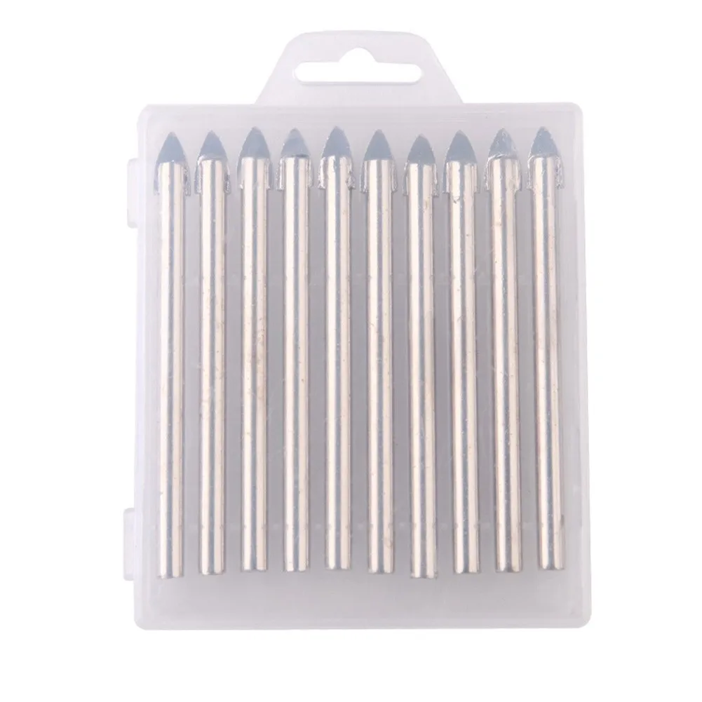 

Glass D Spear Head Drilling Bit Sturdy 6mm Ceramic Tile Glass Drill Bit Set 10pcs Tungsten Carbide Spear Head Bits