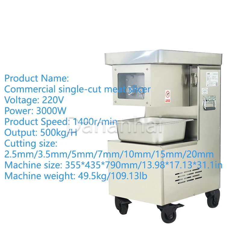 Food Cutting Machine Commercial Electric Meat Slicer Stainless Steel Deli Tool For Meat Processing