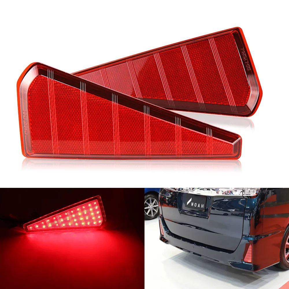 

2Pcs Canbus RED/Smoke Lens For Toyota NOAH VOXY 80 Series Car LED Rear Bumper Light Reflector Tail Brake Lamp Fog Lamp
