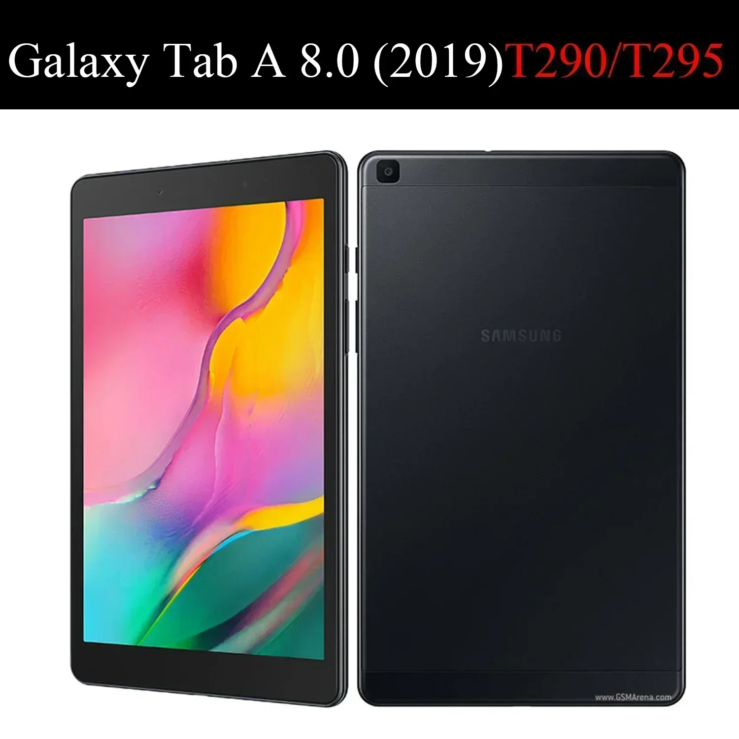 Funda para Samsung Galaxy Tab A 8,0 "2019 funda con tapa para tableta funda de cuero con soporte magnético inteligente carcasa trasera de PC SM-T290 SM-T295
