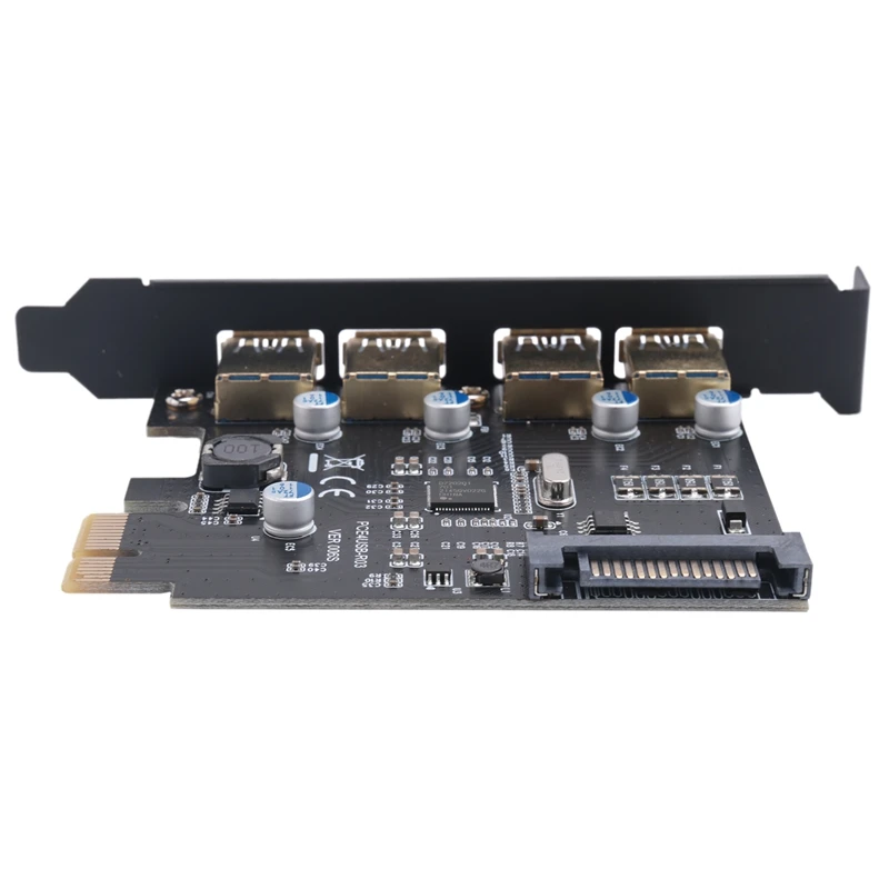 USB3.0 4-Port Expansion Card, PCI-E To USB 3.0 Type-A Expansion Card With 15-Pin SATA Power Connector