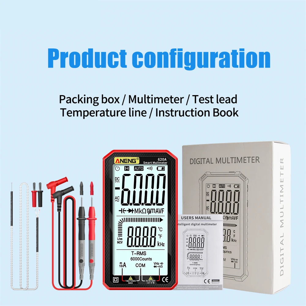 Professional Multimeter AC/DC Professional Automotive Tester Ohm Voltage Tester Meter Multimetro LCD Backlight Portable Ammeter