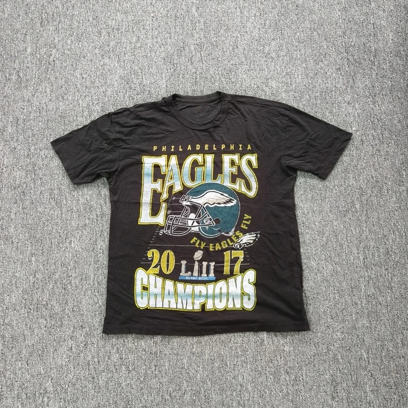 T-shirt stampata rugby in puro cotone di marca sportiva di moda NF L T-shirt estiva girocollo allentata casual manica pura unisex all'ingrosso