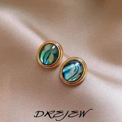 DREJEW Blue Fritillary Earrings for Women Retro Personality Stud Earring Light Luxury High-end Wedding Party Jewelry Gifts