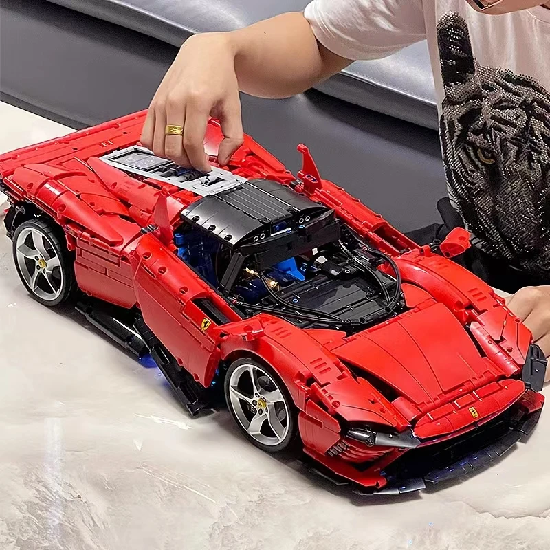 Con scatola originale 3778 pezzi Ferraried SP3 42143 Supercar Model Building Blocks mattoni giocattoli per ragazzi ragazze regalo di compleanno