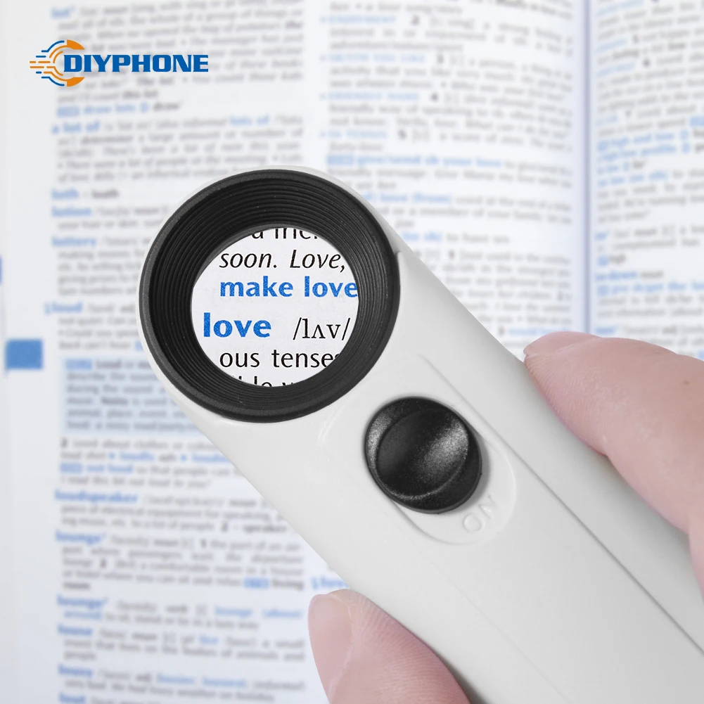 40x Magnifier Handheld Magnifier With 2 LED Light PCB Boards Repair Tools Jewelry Identification Loupe