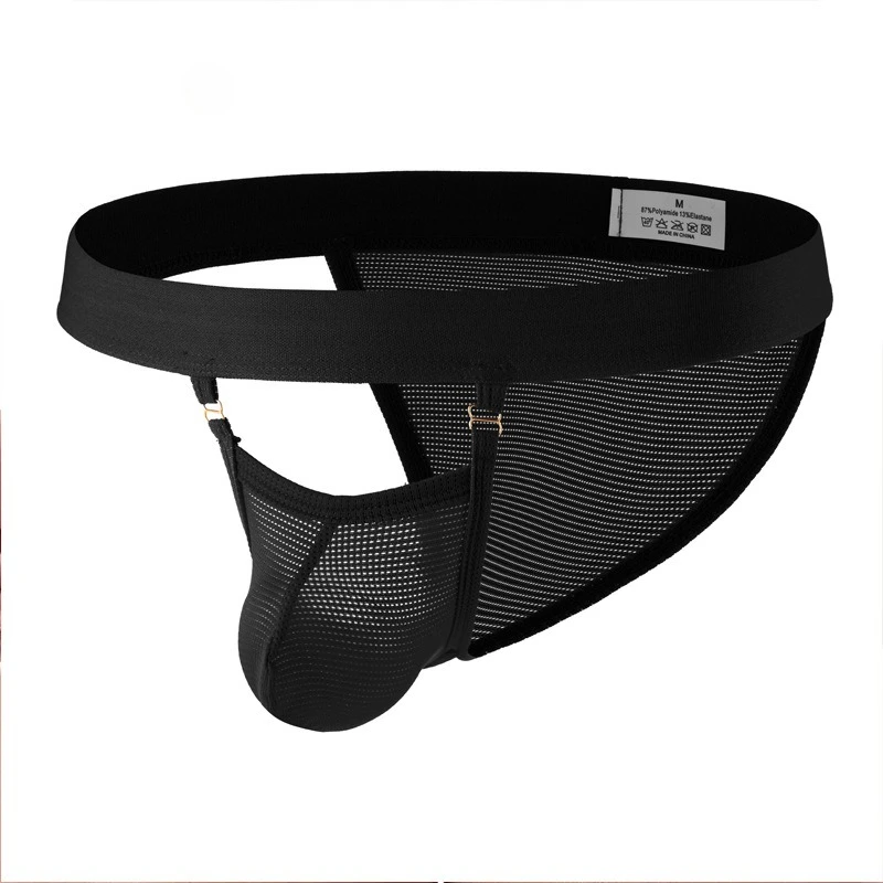 Men's Sexy Striped Mesh Thong Breathable U-Convex Low-Rise Design, Backless Bikini Style Underwear for Men, Erotic & Comfortable