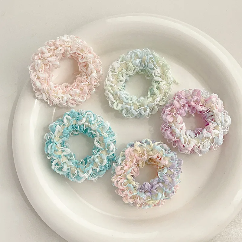 

Forest Lace Towel Hair Ring Fairy Sweet Hair Rope Macaron Simple Hair Accessories