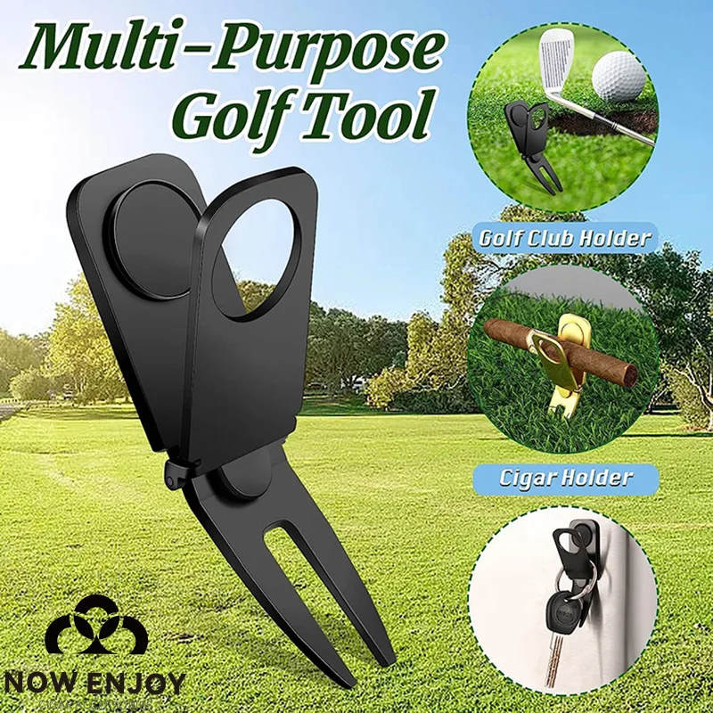 Multipurpose Golf Cigars Holder Metal Magnetic Golf Cart Cigars Clip Portable for Golf Cart Durable Cigar Accessories