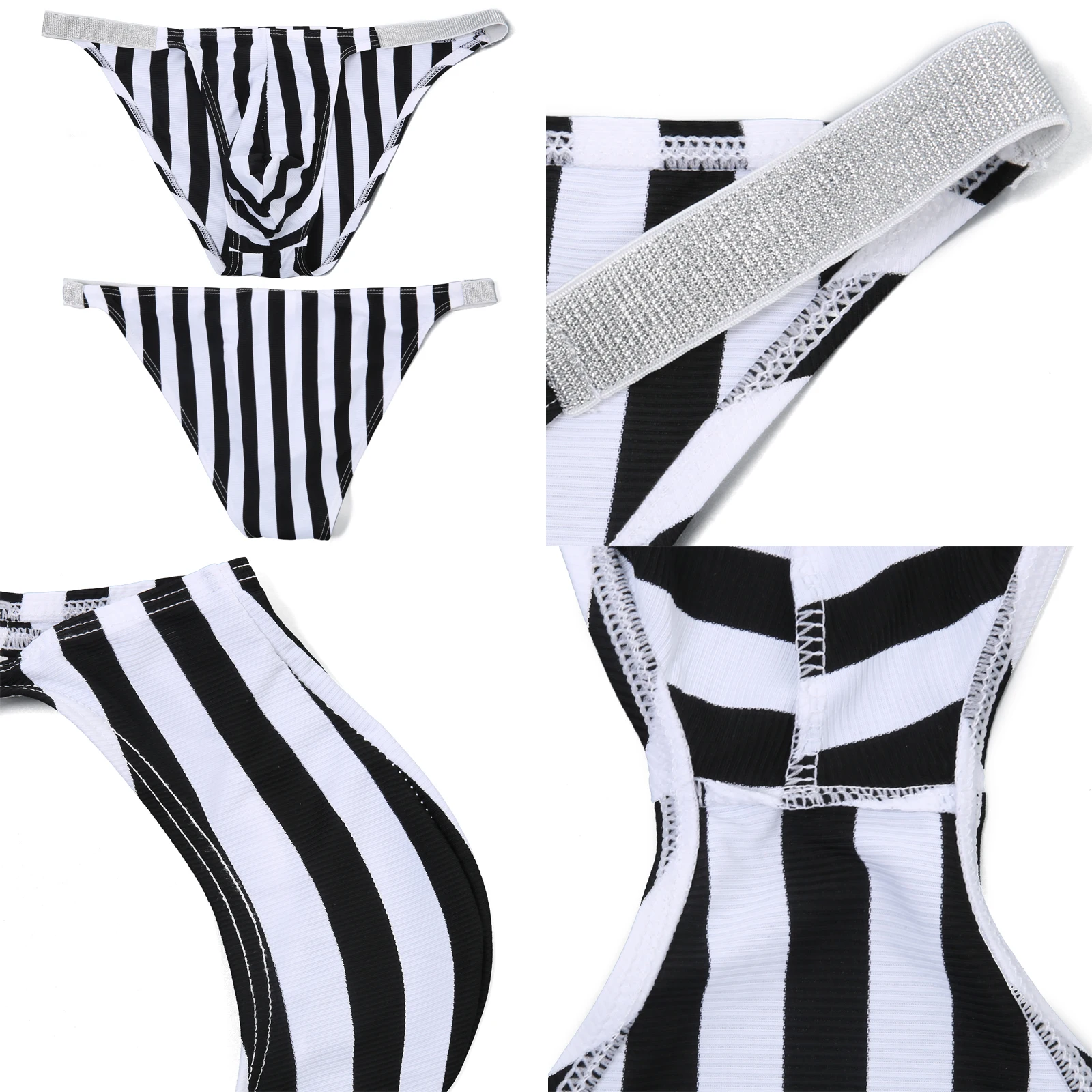 الرجال الكلسون مثير ضيق مخطط فلاش ملخصات الرجال U الظهر الصلبة ملابس داخلية صغيرة صغيرة رقيقة جدا U محدب كبير القضيب الحقيبة سراويل