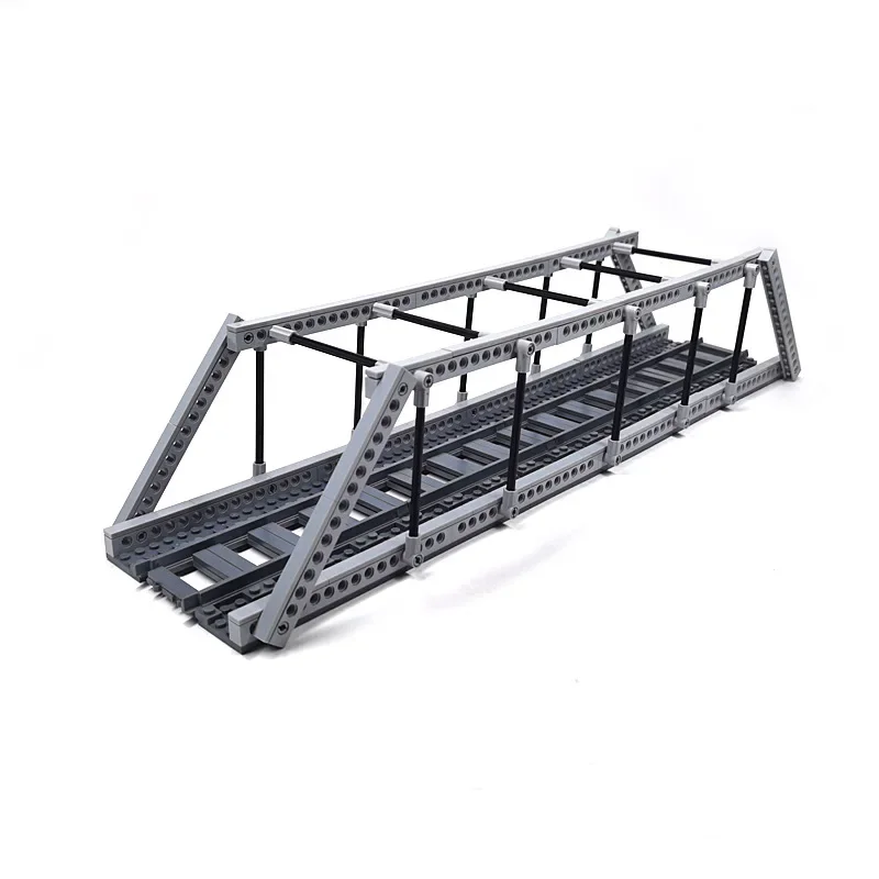 Building blocks City train track Single-layer bridge Railway track DIY scene Iron bridge scene accessories