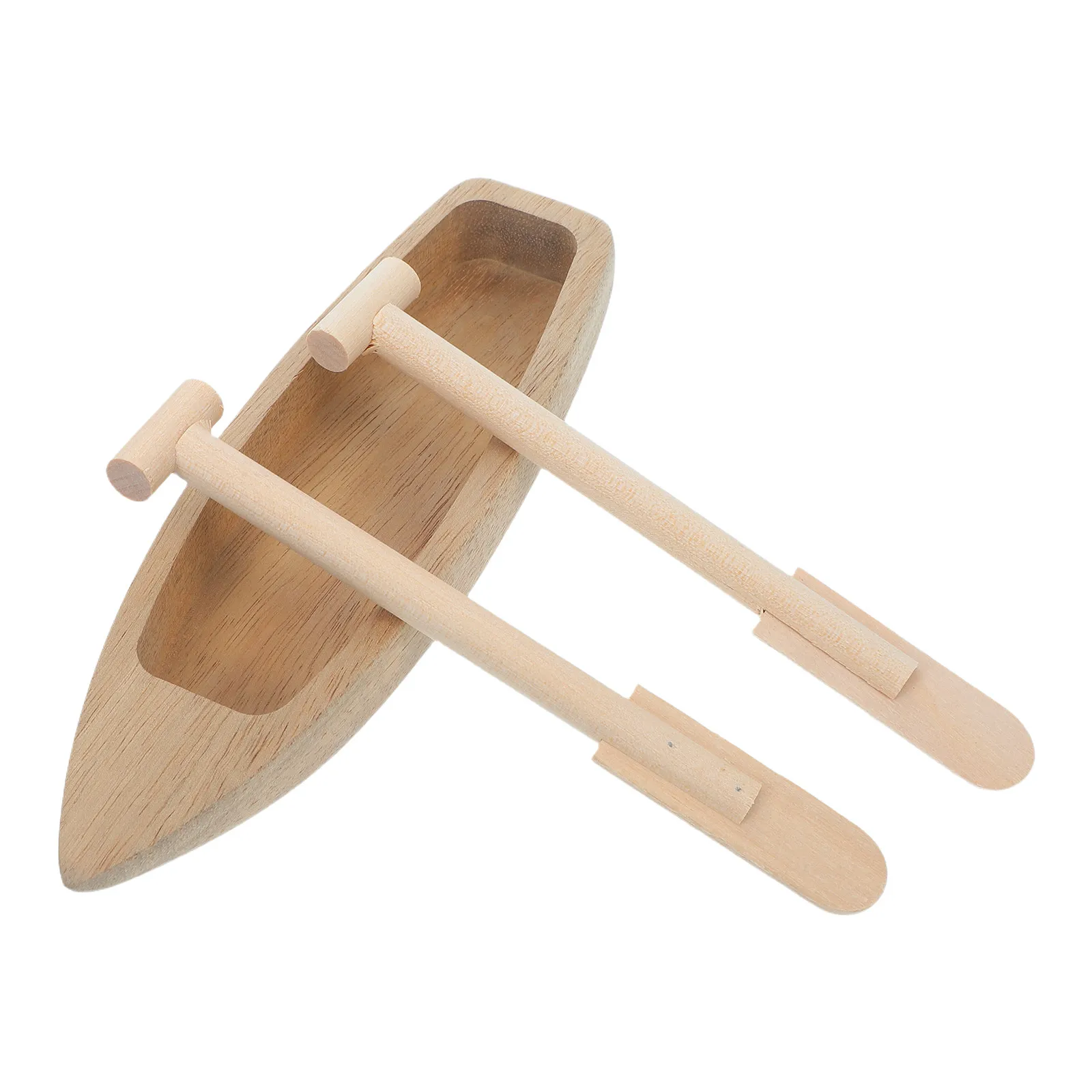 

Mini Wooden Canoe Unfinished Handcrafted Boat Natural Wood Tabletop Shelf Decor Tiny Row Craft Mini Sailing Vessel for Fairy