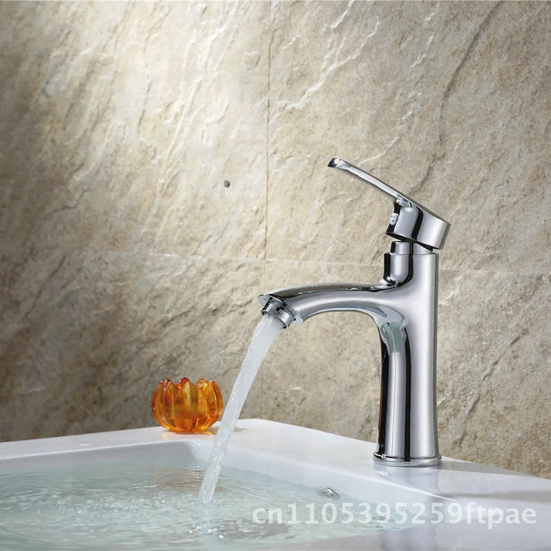 

Septwolves Basin Single Hole Faucet - Hot/Cold Switch Modern Minimalist Bathroom Sink Faucet with Ceramic Disc Valve ABS