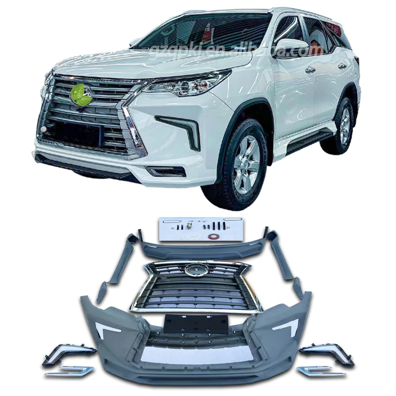 

For 2016-2020 Toyota Fortuner Body Kit Toyota Fortuner Upgrade Lexus Front and Rear Bumper Grille