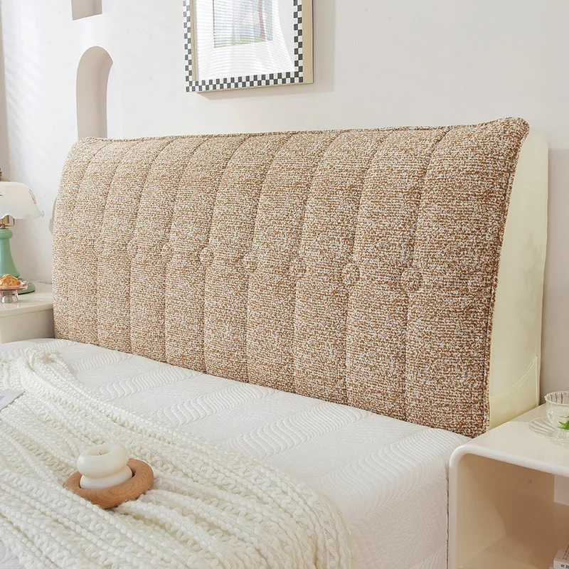 Cream style bedside cover 2024 new all-inclusive solid wood bedside back cover high-end quilted thickened bedside cover