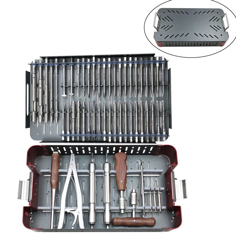 GREATLH Orthopaedic Instruments Surgical Screw Extractor  56pcs/set Surgical Screw Extractor Broken Screw Removal Kit