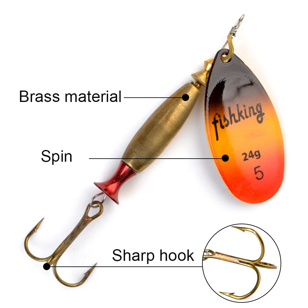 FTK 1PC Fishing Lure 18g/24g Long Cast Spinner Lure Spoon Bait Pike Metal Bass Lure ArtificialBait Carp Fishing With Hooks