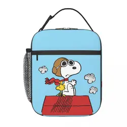 Custom Snoopy Woodstock scatole da pranzo portatili multifunzione Cartoon Cooler Thermal Food Insulated Lunch Bag Kids School Children