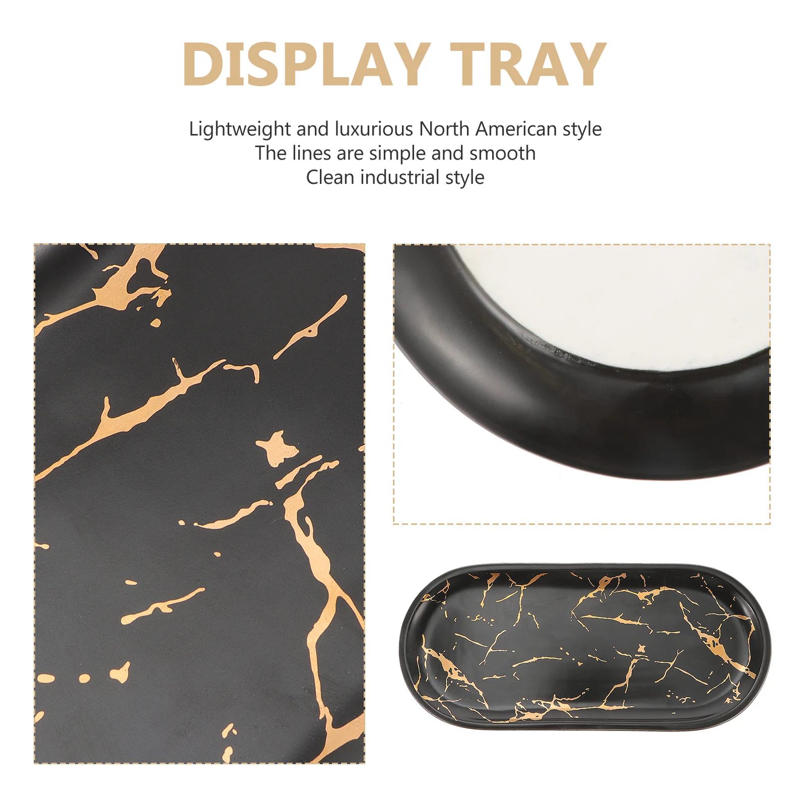 

1Pcs Ceramic Food Dish Marbled Design Smooth Line Minimalist Industrial Style Serving Plate for Sushi Dessert Jewelry Display