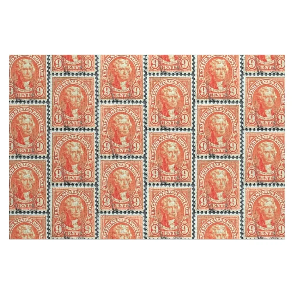 Jefferson 1927 Vintage Postage Stamp Jigsaw Puzzle For Children Custom Photo Game Children Puzzle