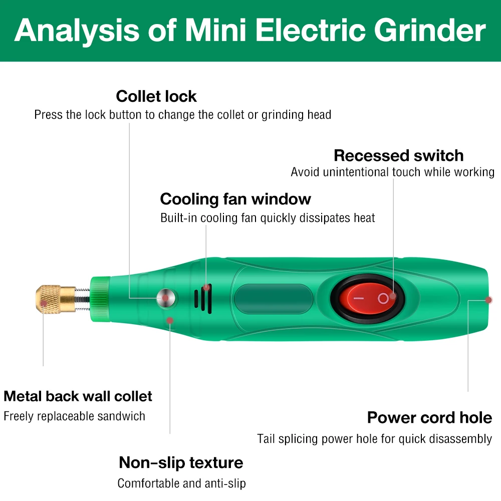 電動ドリルグラインダー彫刻用ペングラインダー彫刻用電動研削盤調整パワーツール研削盤付属品