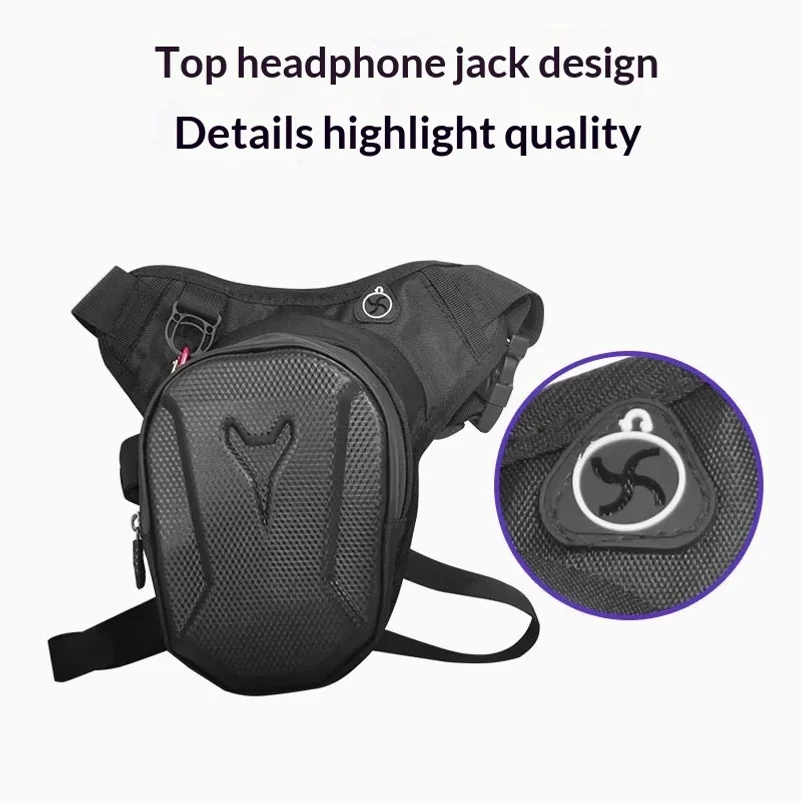 HOMEFISH 1PC Black Motorcycle Leg Bag Waterproof Rider Waist Bag Cycling Bike Crossbody Bag