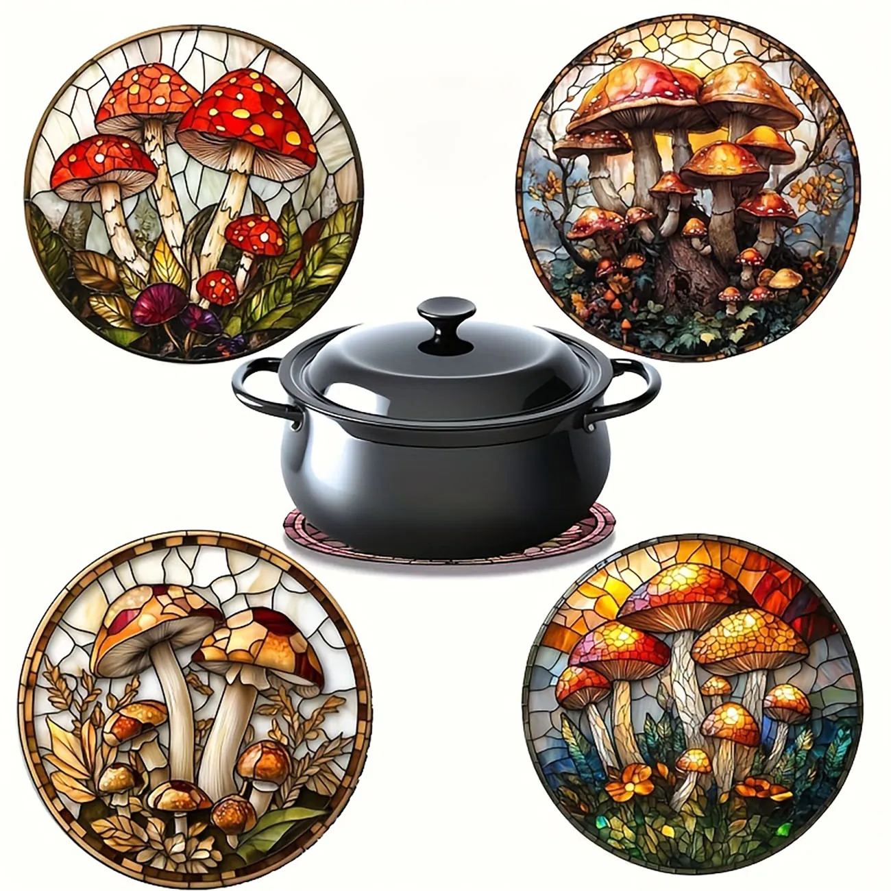 4-piece set - wooden placemat, anti slip and heat-resistant, desktop protection, dining table decoration, restaurant gift