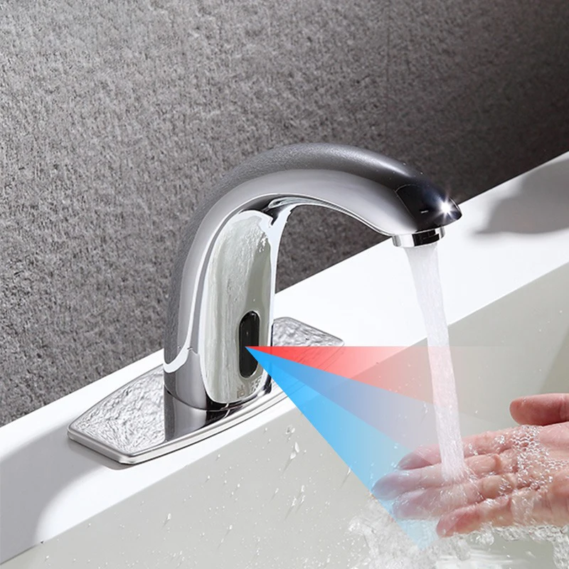 

Vidric Bakicth Automatic Sensor Touchless Tap Basin Sink Faucet With Hole Cover Plate Bathroom Sink Tap Bathroom Brass Faucet