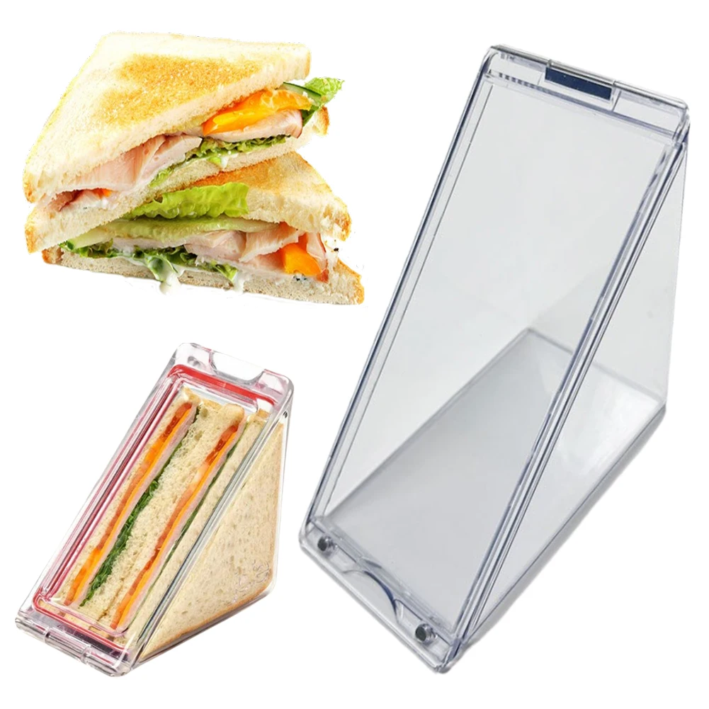 Contenedor triangular para sándwich, cajas reutilizables con cuña para sándwich, contenedor para tarta de queso a prueba de fugas para pastel de frutas