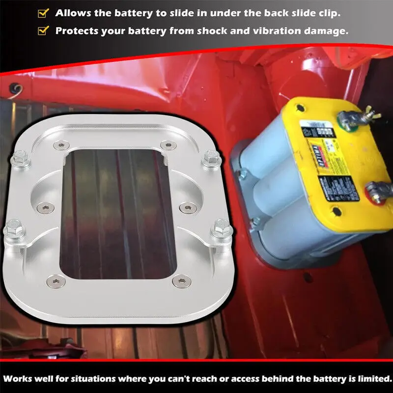 高品質ビレットアルミニウムオプティマバッテリー 34/78 バッテリー再配置トレイホールドダウンマウントスライバー ZJ-0007