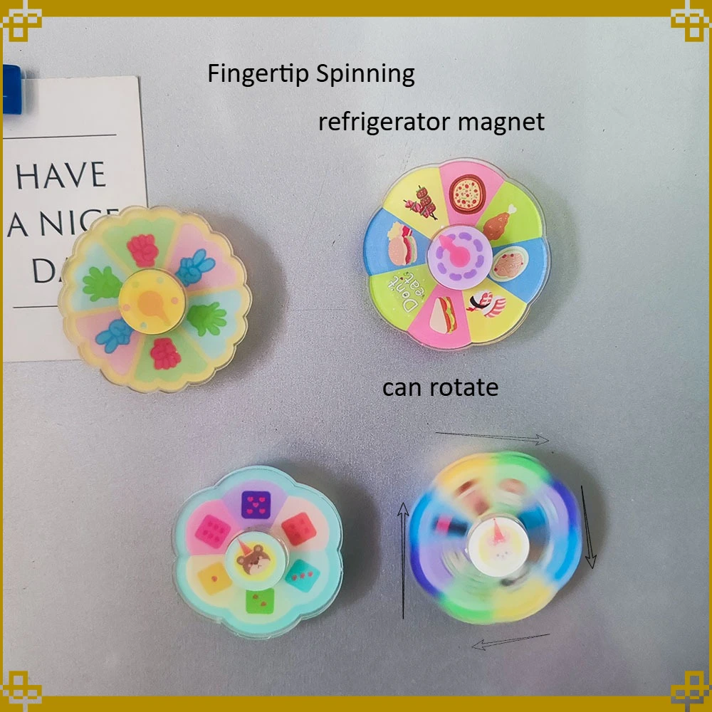 

2pcs Personalized and Funny Fingertip Spinning Gyroscope Refrigerator Magnets Creative Fridge Magnet Decorative