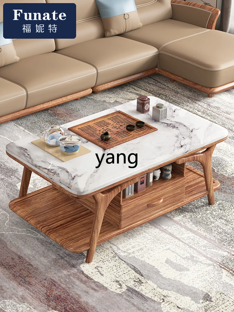 CX النمط الصيني الجديد Ugyen الخشب طاولة شاي رخامية الحديثة الحد الأدنى خشب متين طاولة شاي الكونغ فو #3