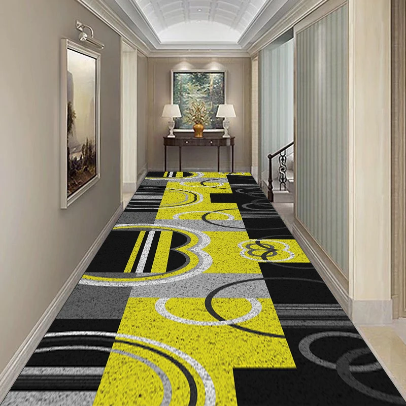 

Nordic Style Geometric Corridor Carpet Runner Non-slip Easy Cleaning Hallway Mat Household Entryway Carpets Custom Stairway Rug