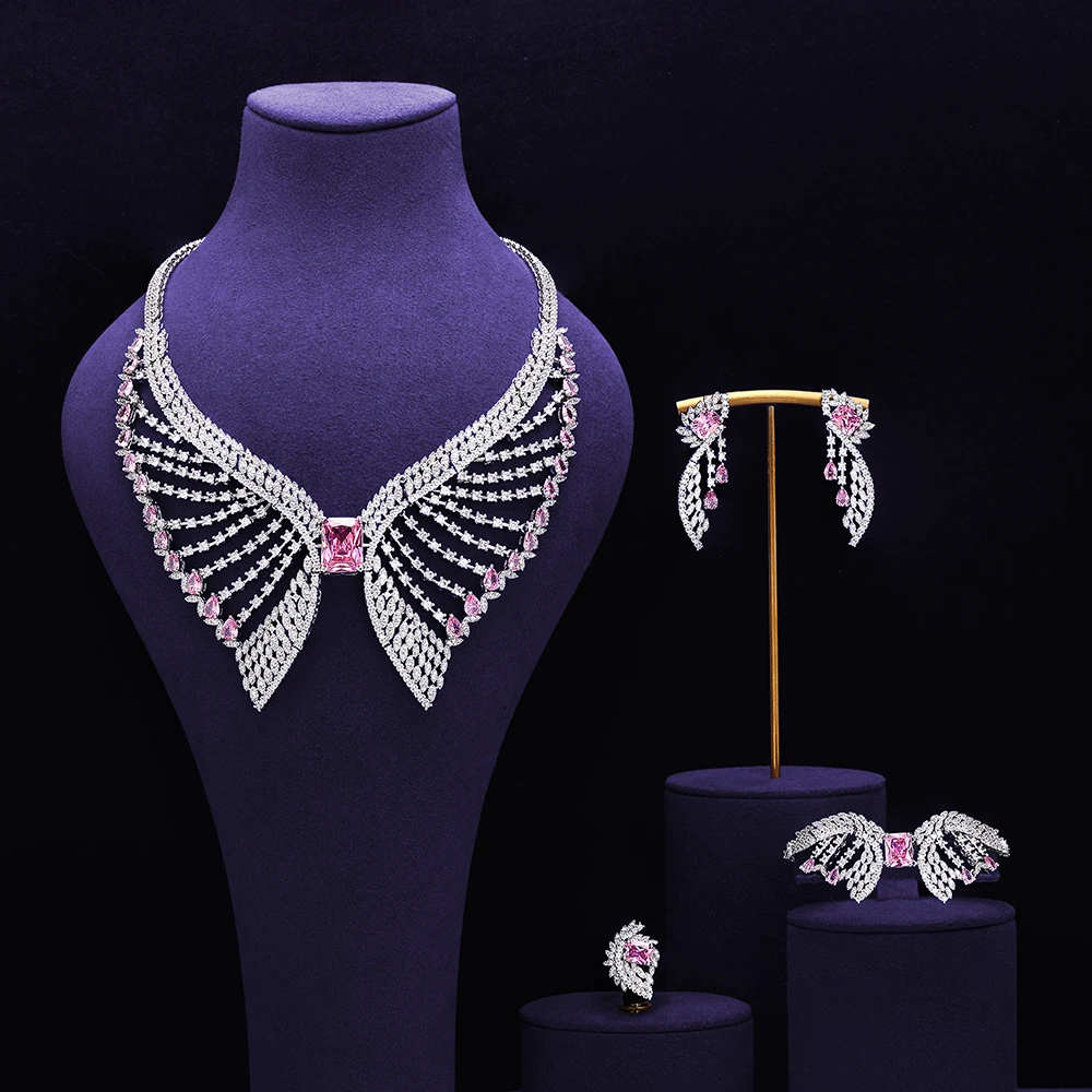 

Elegant Women's Wedding Jewelry Set Color Cubic Zircon Jewelry Necklace Sets for Bride Bridal Jewellery